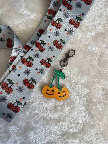 Acrylic Pumpkin Cherry Keychain