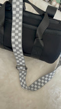 Load image into Gallery viewer, Grey &amp; White Checker Bag Strap