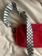 Load image into Gallery viewer, Grey Checker Strap/ Striped Bag Strap
