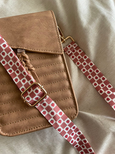 Strawberry Checker Bag Strap
