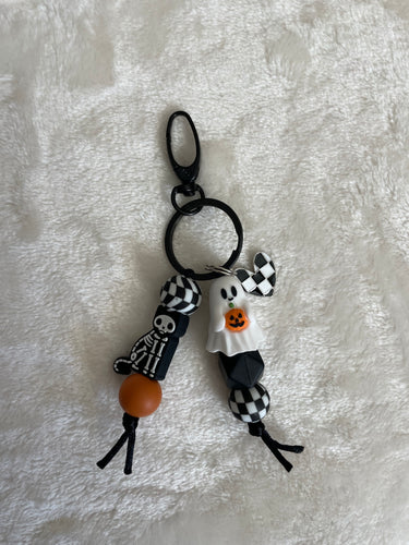 Skeleton Cat/ Pumpkin Ghost Bag Charm