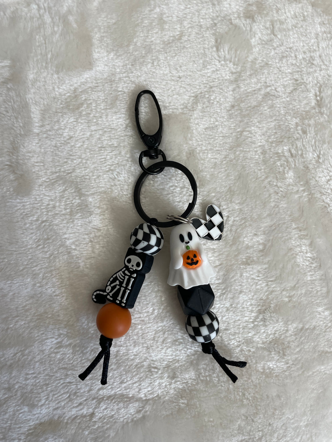 Skeleton Cat/ Pumpkin Ghost Bag Charm
