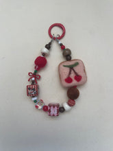 Load image into Gallery viewer, Beaded Cherry Bag Charm