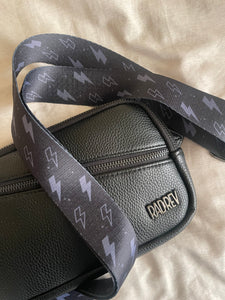 Black & Grey Lightning Bolt Bag Strap