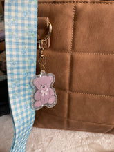 Load image into Gallery viewer, Blue Gingham Floral Bag Strap