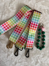 Load image into Gallery viewer, Rainbow Gingham Bag Strap