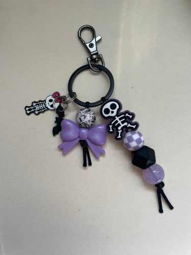 Chunky Purple Skeleton Bag Charm