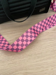 Pink & Purple Checker Bag Strap