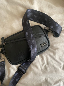 Black & Grey Lightning Bolt Bag Strap