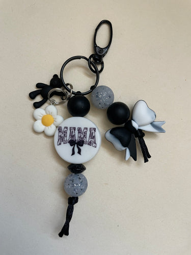 Mama Bow Chunky Beaded Keychain