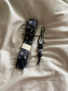 Skeleton Peace Beaded Keychain