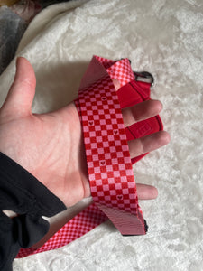 Red & Pink Checker Heart Bag Strap