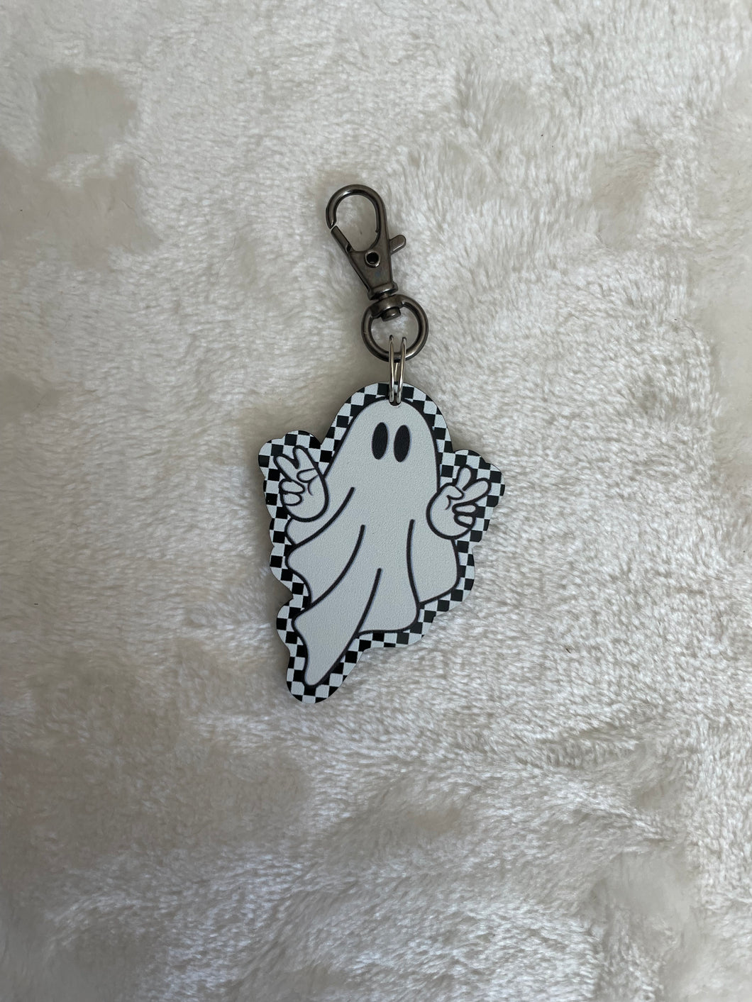 Checker Ghost Acrylic Keychain