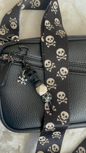 Black Skull Beaded Bag Charm