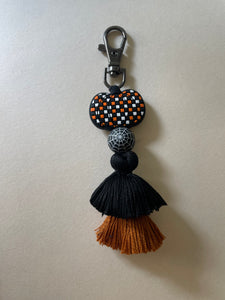 Orange Checker Pumpkin Tassel