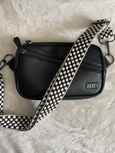 Black Dotted Woven Bag Strap