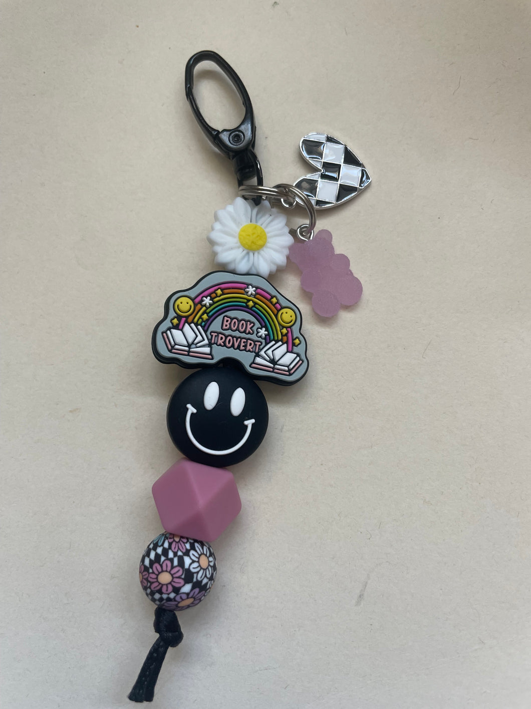 Book Trovert Charm Keychain