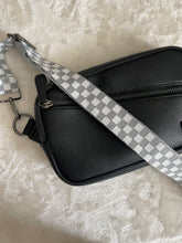 Load image into Gallery viewer, Grey &amp; White Checker Bag Strap