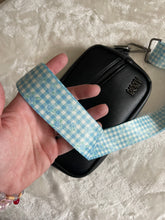 Load image into Gallery viewer, Blue Gingham Floral Bag Strap