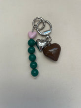Load image into Gallery viewer, Chunky Green Heart Bag Charm