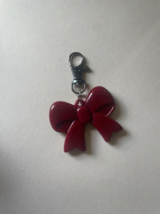 Red Acrylic Bow Keychain