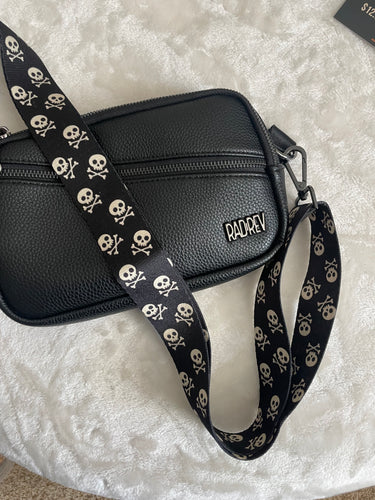 Black & Ivory Skull Bag Strap
