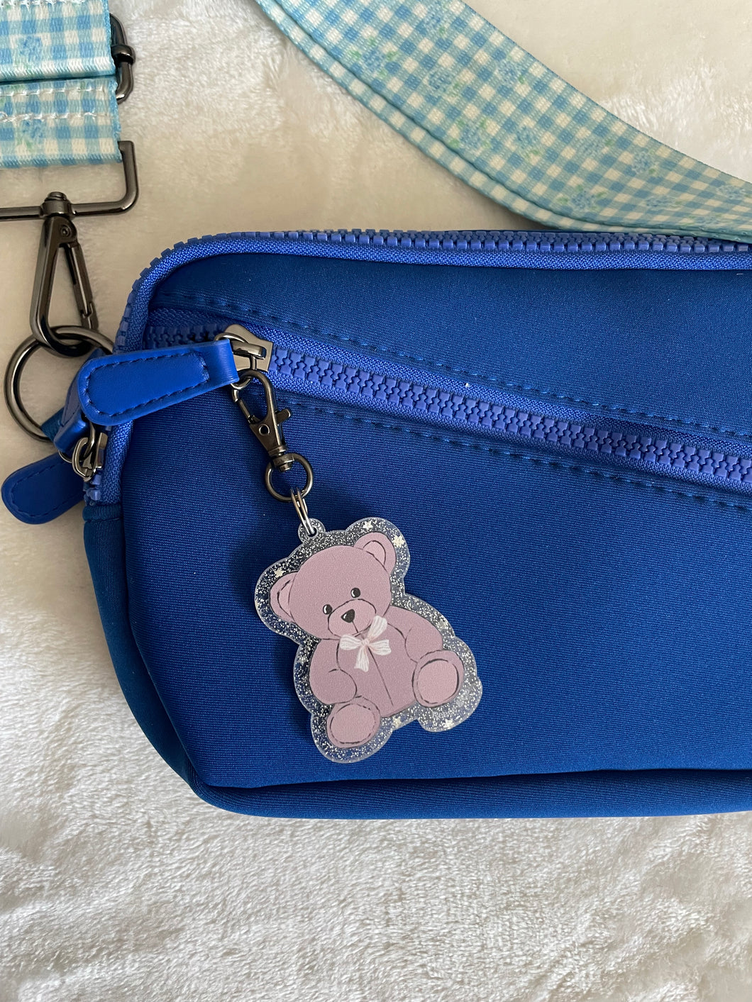 Acrylic Teddy Bear Bag Charm