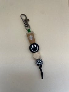 Iced Coffee Smiley Keychain