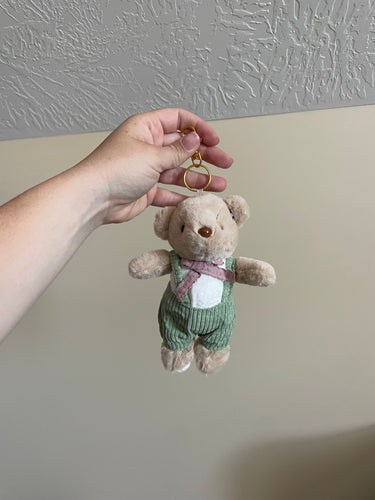Teddy Bear Keychain In Overalls