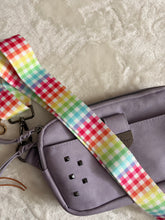 Load image into Gallery viewer, Rainbow Gingham Bag Strap