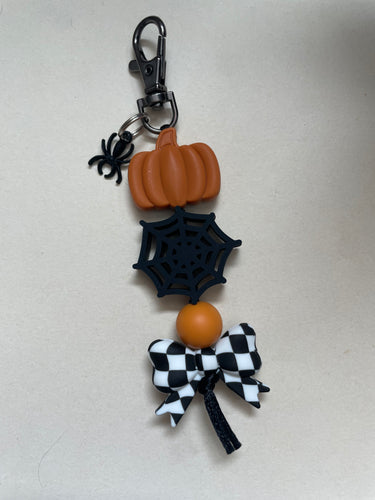 Pumpkin/ Spider Web Bag Charm