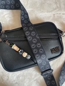 Black & White Smiley Bag Strap