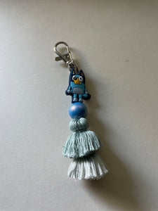 Blue Dog Tassel Keychain