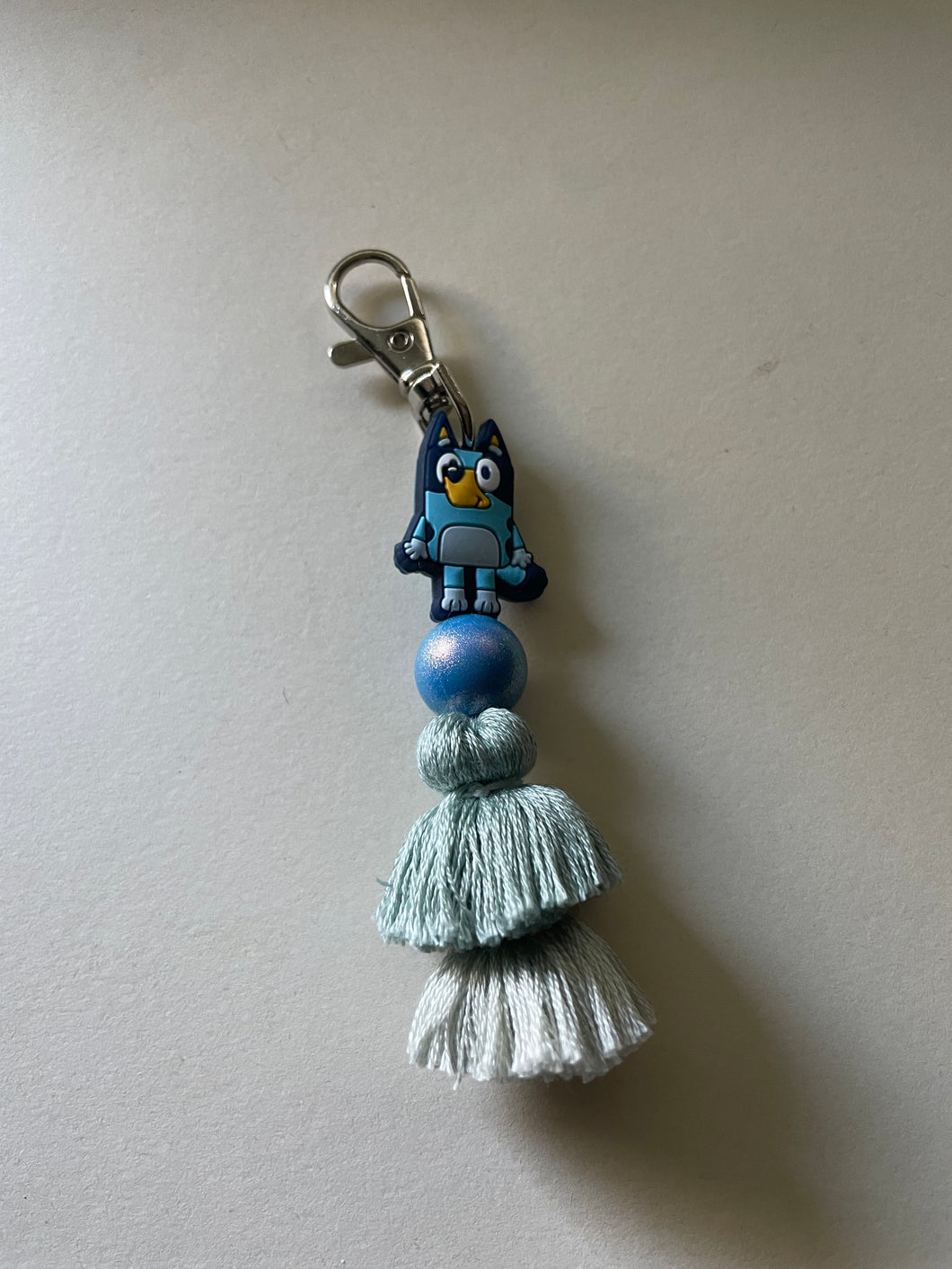 Blue Dog Tassel Keychain