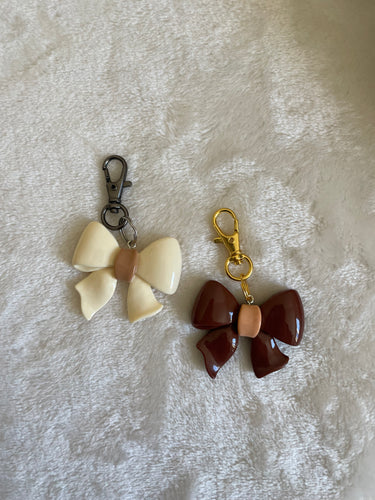 Neutral Acrylic Bow Keychains