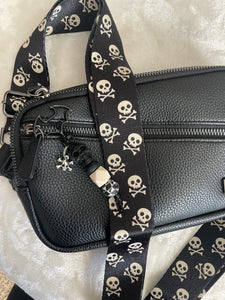 Black & Ivory Skull Bag Strap