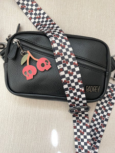 Checker Cherry Skull Bag strap