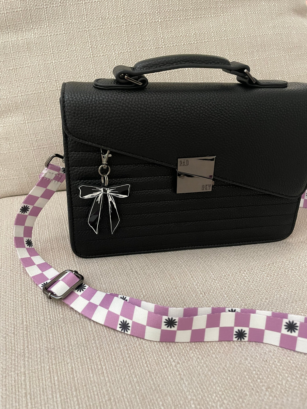 “ Wide Purple Checker Bag Strap – Reece By Kiana