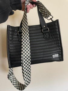 Olive Checker Bag Strap