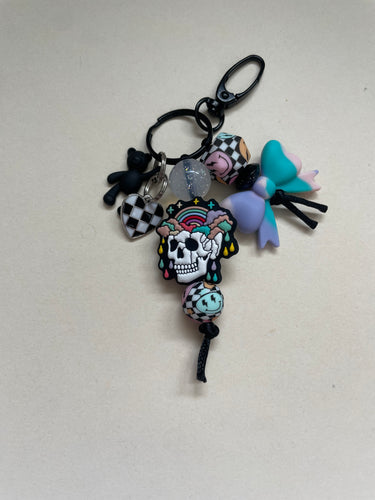 Colorful Skull Chunky Bag Charm