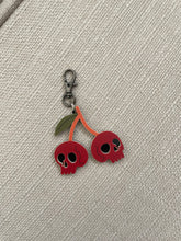 Load image into Gallery viewer, Acrylic Cherry Skull Keychain
