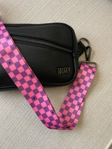 Pink & Purple Checker Bag Strap