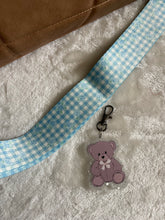 Load image into Gallery viewer, Blue Gingham Floral Bag Strap