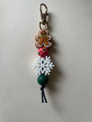 Gingerbread Snowflake Keychain