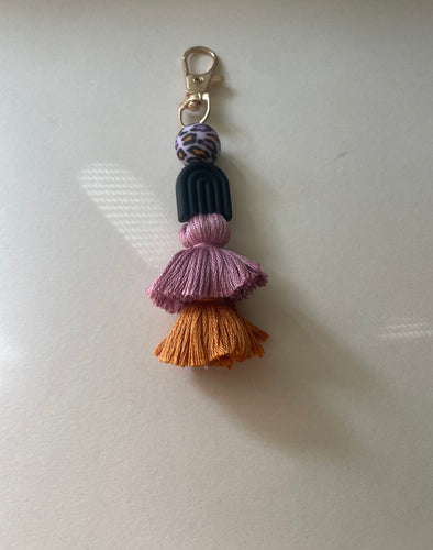 Halloween Cheetah Tassel Keychain