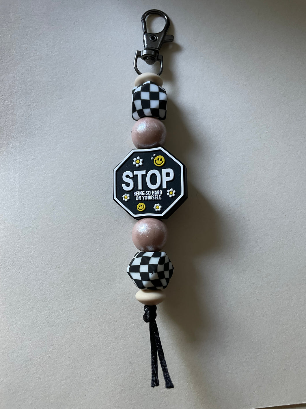 Stop Sign Checker Keychain