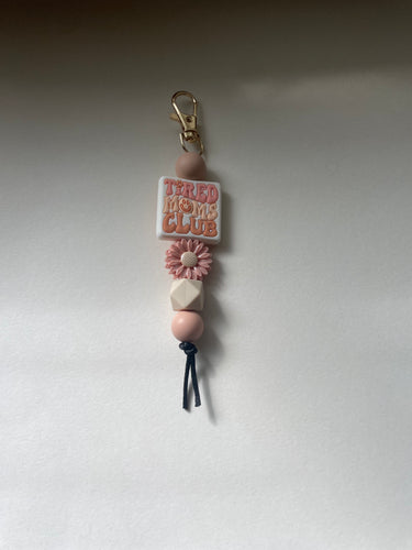 Tired mom club keychain, mama keychain, diaper bag accessories 