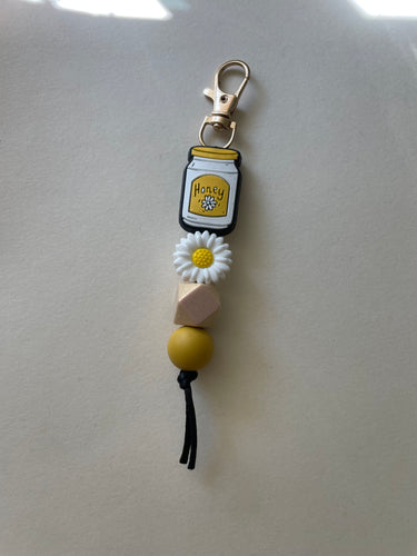 Honey Beaded Keychain