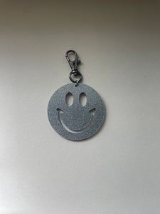 Silver Smiley Keychain