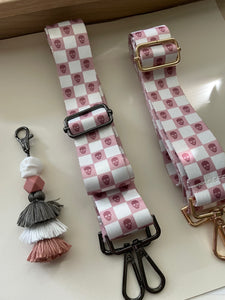 PINK CHECKER SKULL STRAP